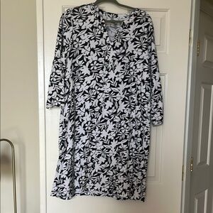 Black and White FloralBathing Suit cover up